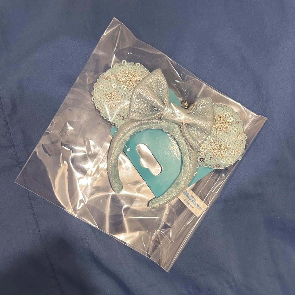 Disney Mickey Ears Keychain Blue Sequin